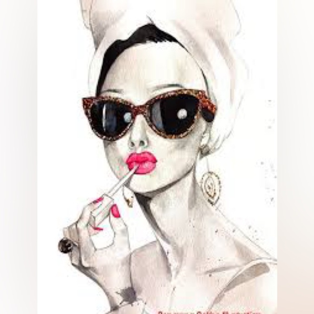 LUX Antique Aubrey Hepburn Lipstick Kiss Canvas Art with AUTHENTICITY TAG on